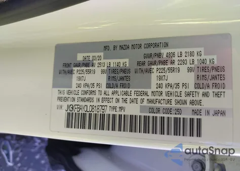 2020 Mazda Cx-5 Grand Touring Reserve из США, поврежденный, VIN JM3KFBAY0L0818797